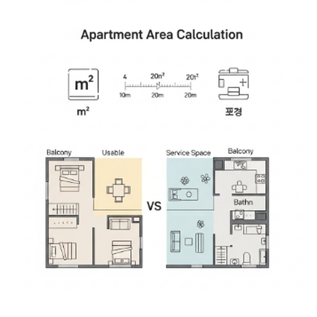 아파트 평수 계산 방법, 전용면적·공급면적 차이 쉽게 이해
