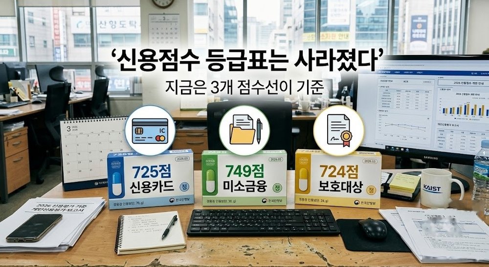 신용점수 등급표, 사실은 사라졌다: 725점 신용카드 기준과 대출금리 10%p 차이