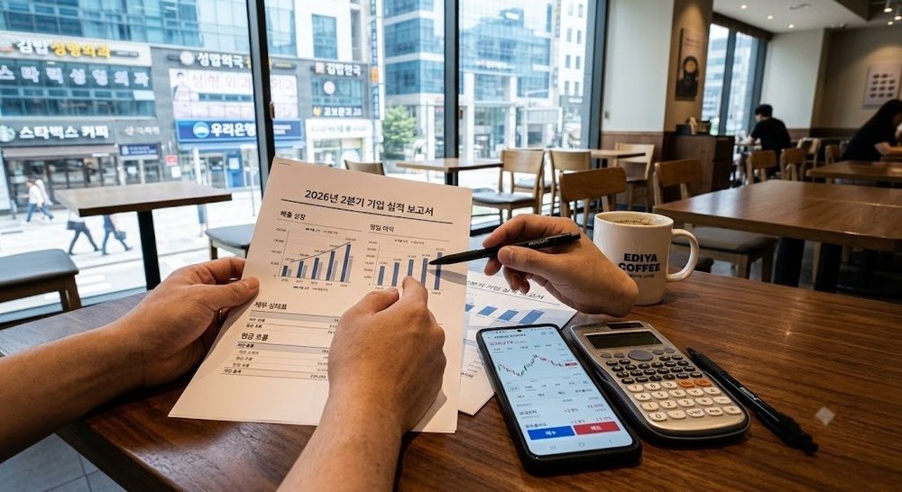미국 배당 ETF 분석 자료와 스마트폰 화면을 확인하는 모습