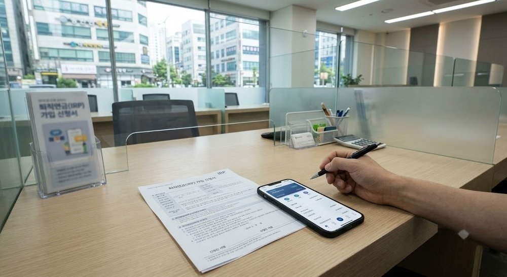 IRP 계좌 개설 및 퇴직금 입금 확인 스마트폰 화면